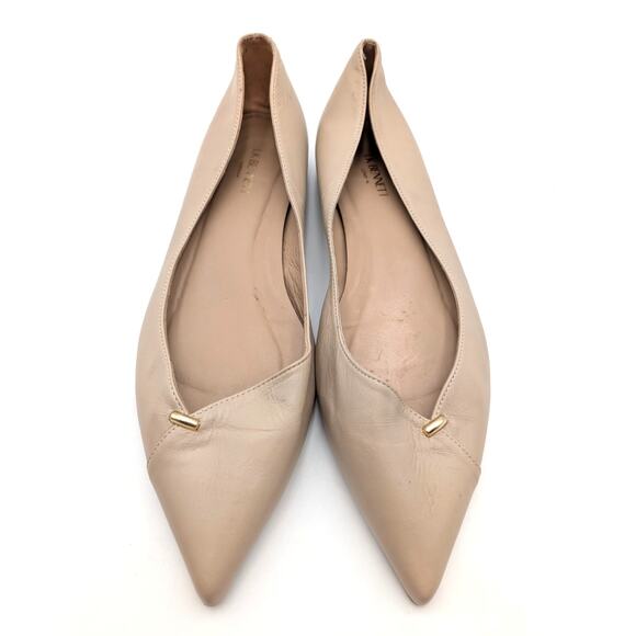 LK Bennett Cally Hardware-Embellished Pointed Toe Flat Beige Size US9 EU40 - Picture 3 of 13